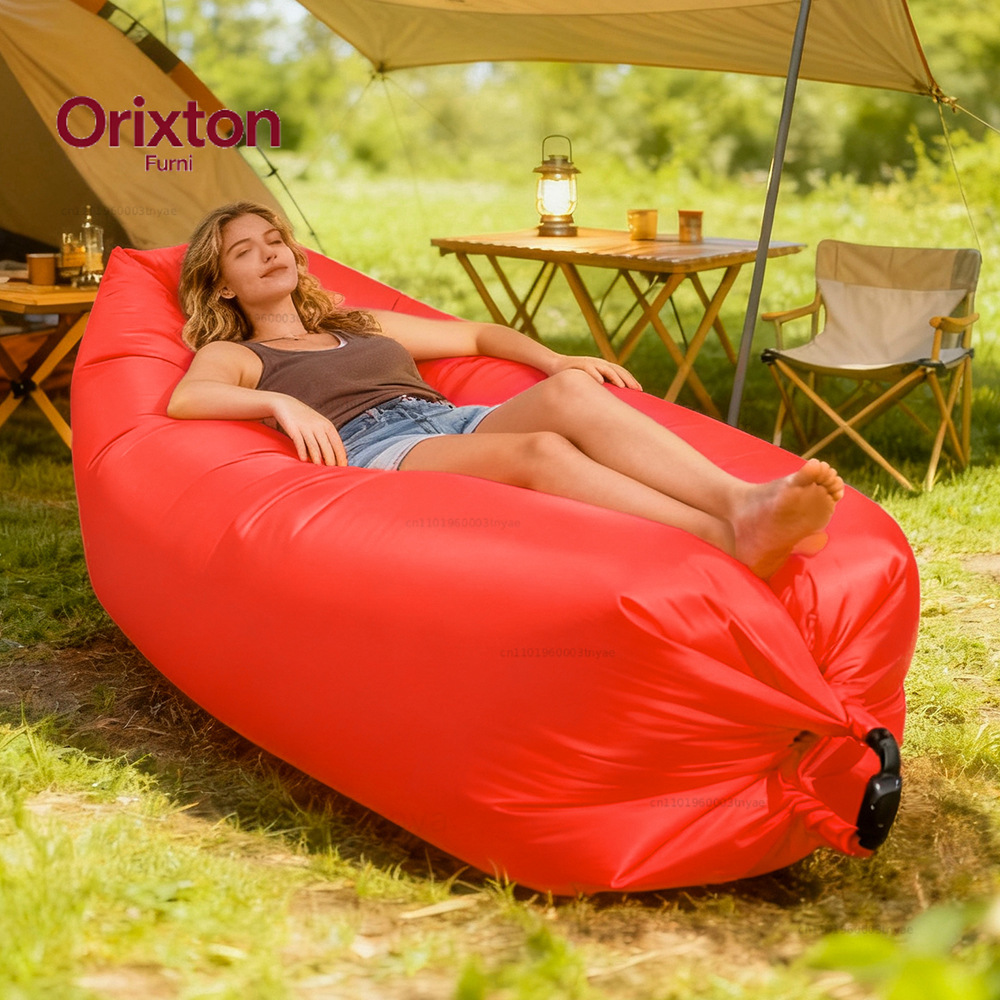 Bed Outdoor Camping - Mehrfarbiges Einzelnes Aufblasbares Faulenzersofa Tragbares Outdoor-Strandsofa