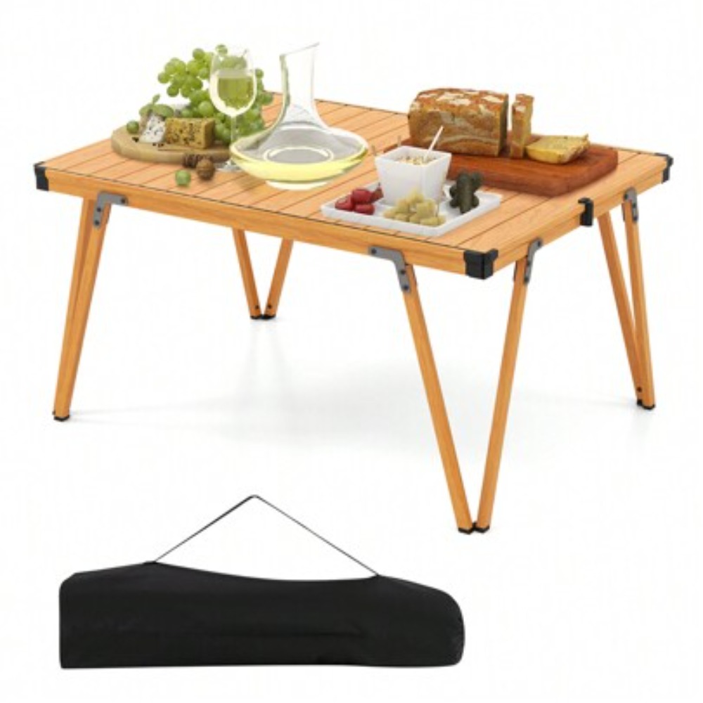 Outdoor Camping Table With Storage - Klappbarer Campingtisch mit Aufbewahrungstasche, leichtem Aluminiumrahmen,