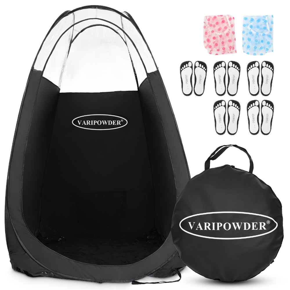 Outdoor Camping Toilet Tent - Schwarzes Spray-Tanning-Zelt, tragbares Outdoor-Camping-Toiletten-/Duschzelt, Pop-up-Tanning-Kabine mit