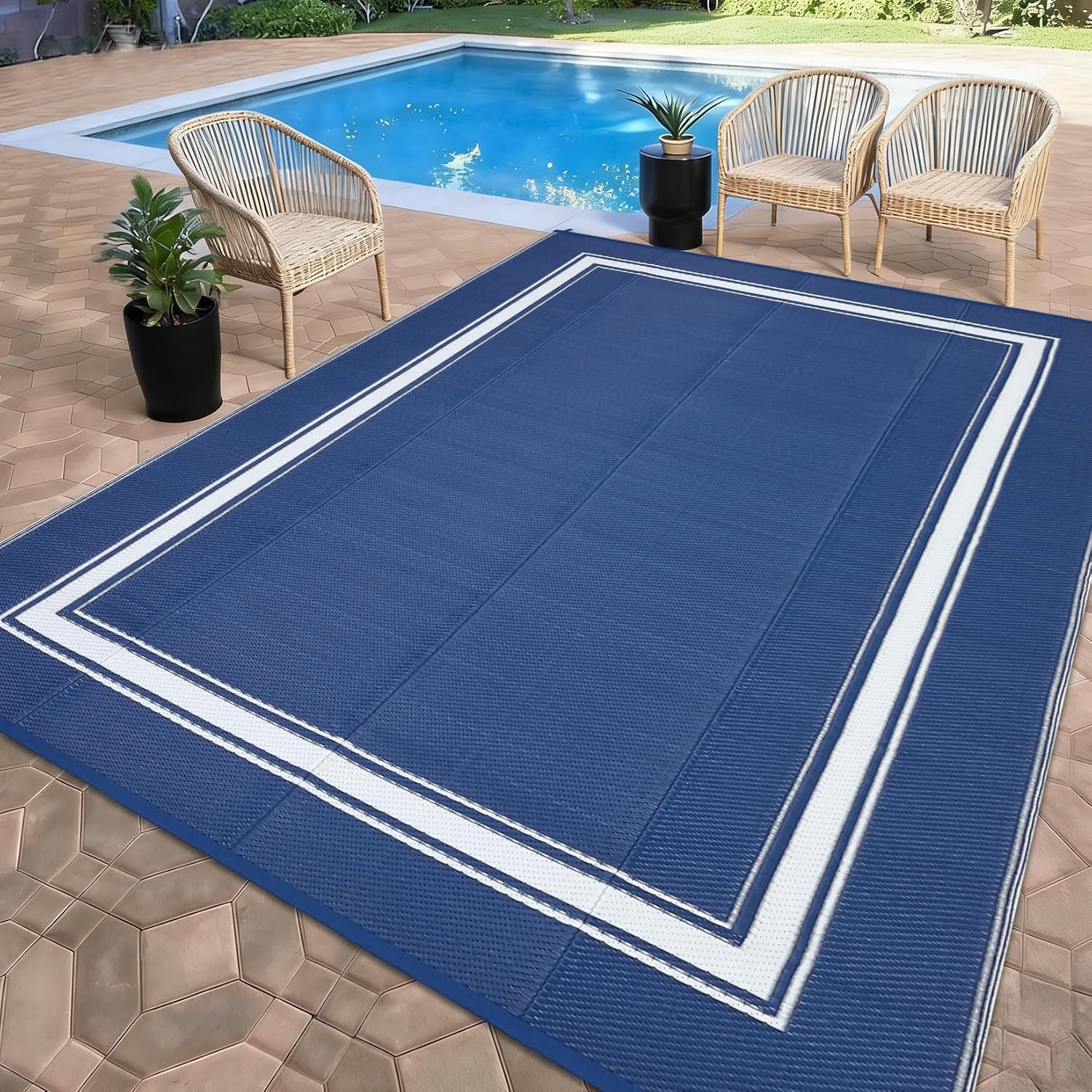 Outdoor Camping Rugs 8X10 - 8x10/9x12FT Outdoor-Teppich Wohnzimmer Heimdekoration Wasserdicht Weich