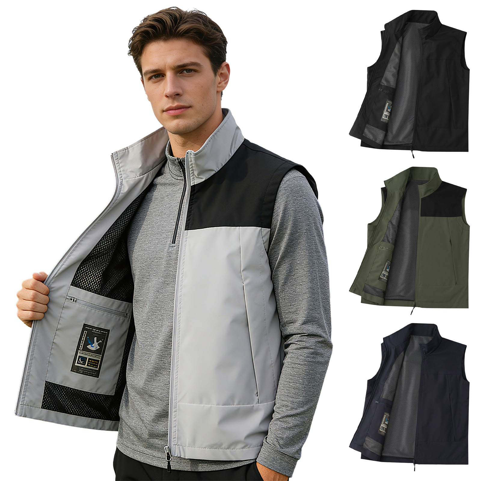 Outdoor Camping Winter - # M-5XL Herren Golfweste mit Stehkragen,