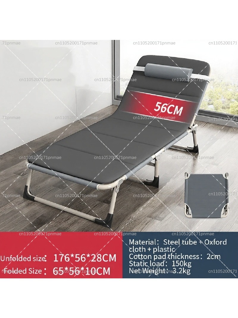 Bed Outdoor Camping - Metall-Klappbett Modernes Büro-Tragbares Bett Verstellbarer Stuhl