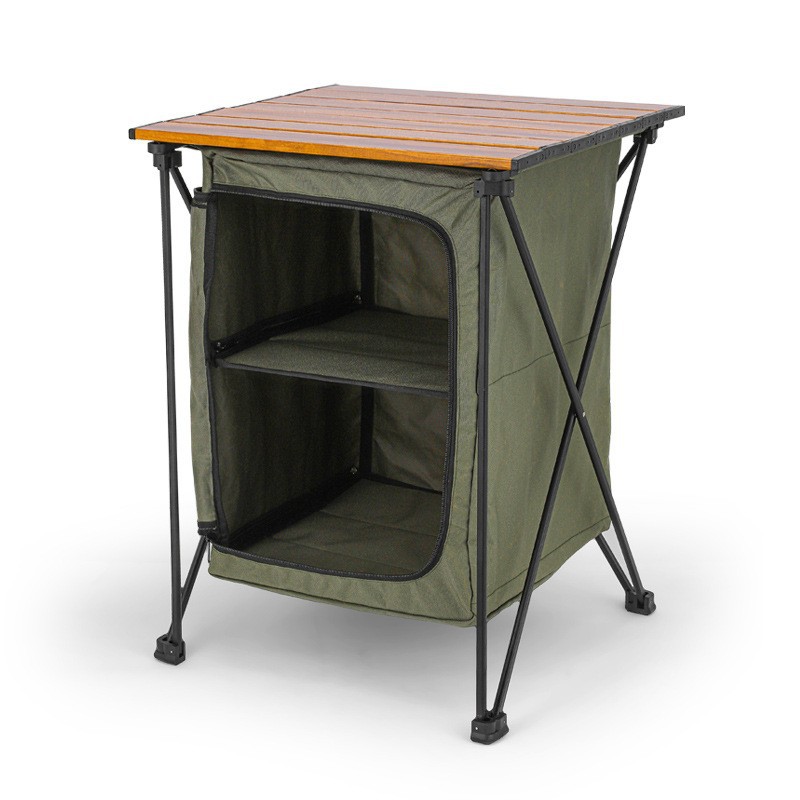 Outdoor Camping Table With Storage - Faltbarer Aufbewahrungsschrank aus Aluminiumlegierung, tragbarer multifunktionaler