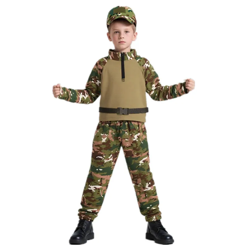 Outdoor Camping Adventures - Kinder Erwachsene Camouflage Frosch Outfit Sommer