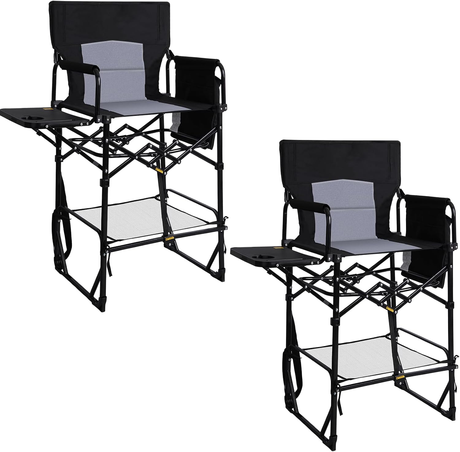 Outdoor Camping Table With Storage - 2er-Pack Extra Hohe Klappbare Camping-Regiestühle mit