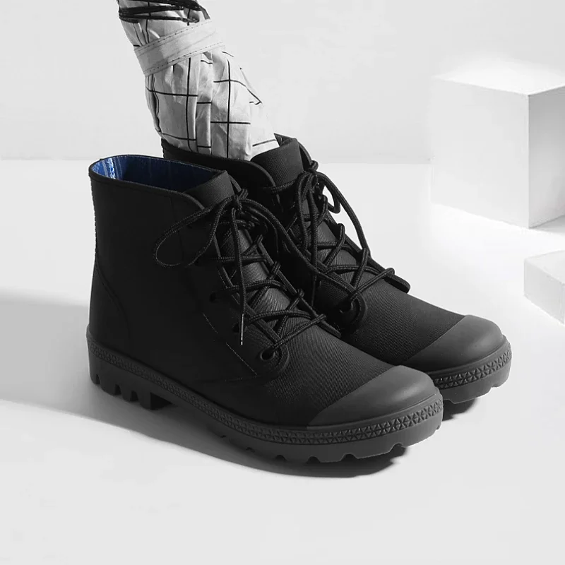 Outdoor Camping Winter - Winter Männer Regen Stiefel Lace-up Ankle