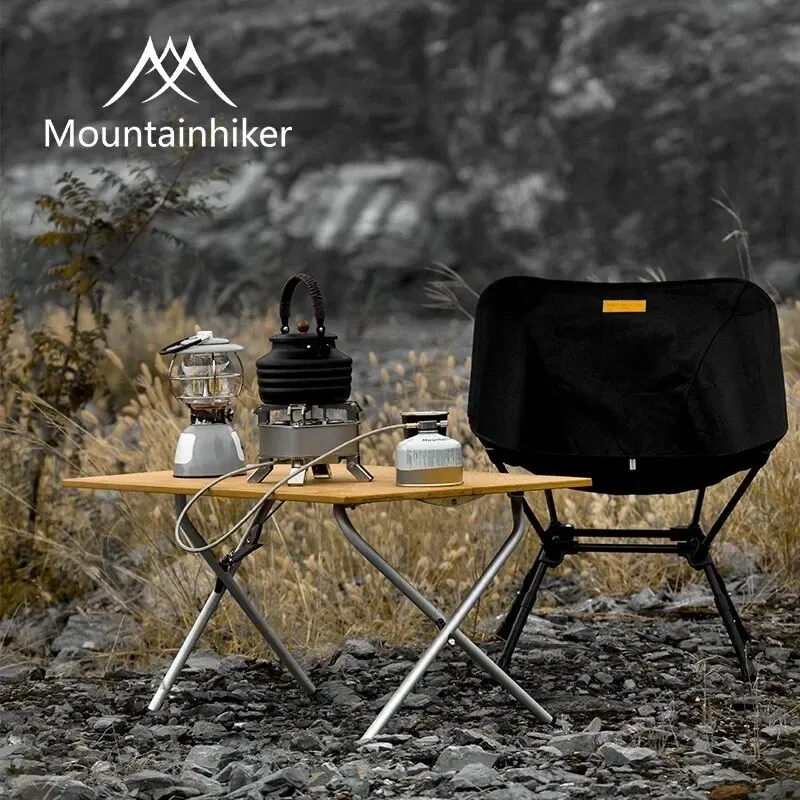 Outdoor Camping Table With Storage - MOUNTAINHIKER 2/3 Bambus-Klapptisch für Outdoor-Camping, tragbarer,
