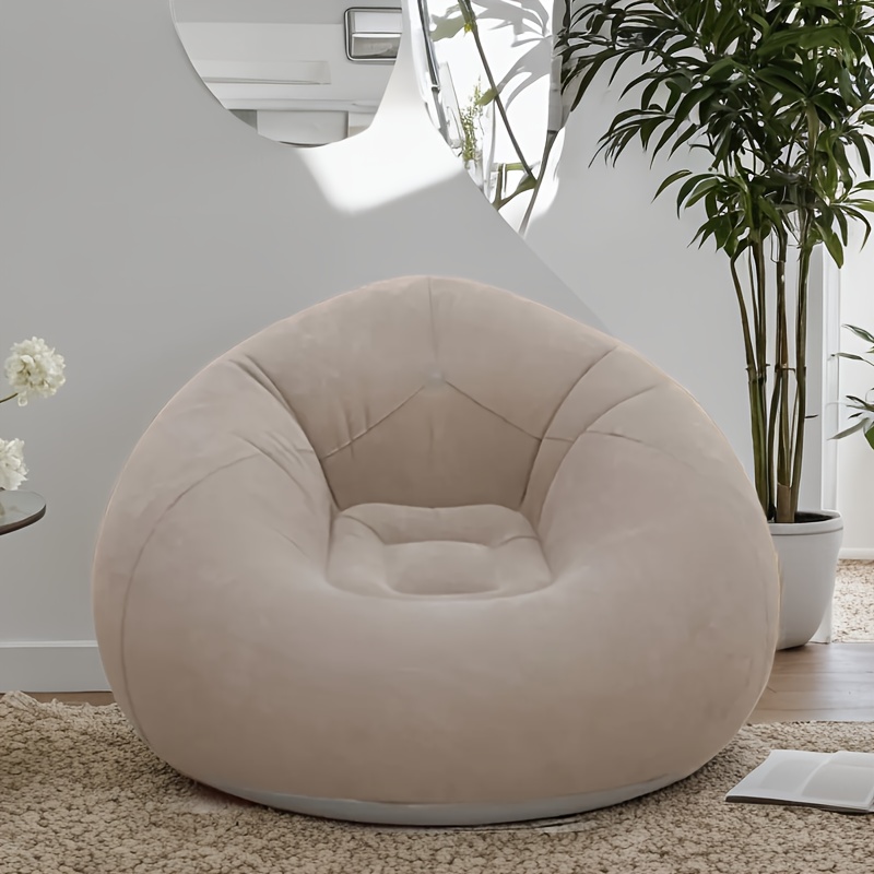 Outdoor Camping Couch - Flockter aufblasbarer PVC-Sofastuhl – tragbares Lounge-Bett