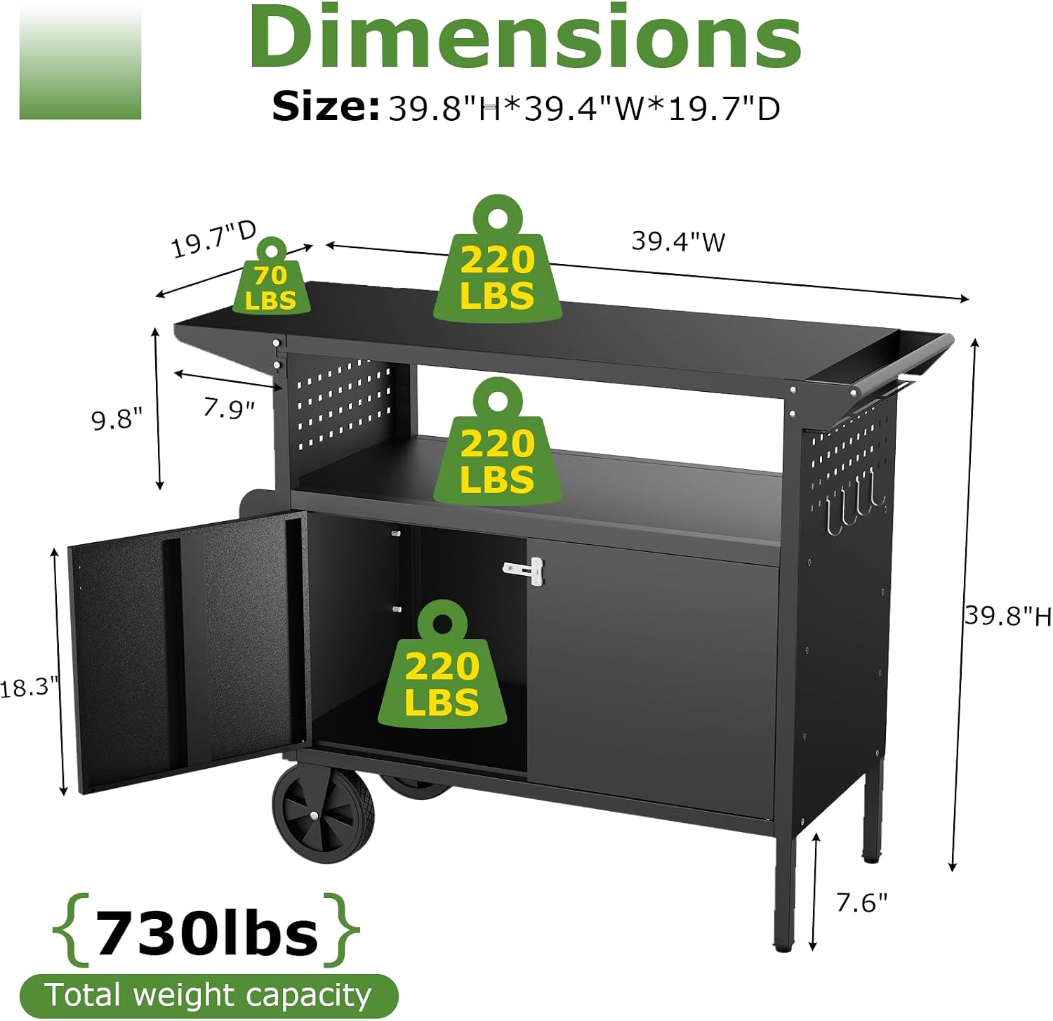 Outdoor-Grillwagen mit Staurau – Outdoor Camping Table With Storage Bewertung und Preis