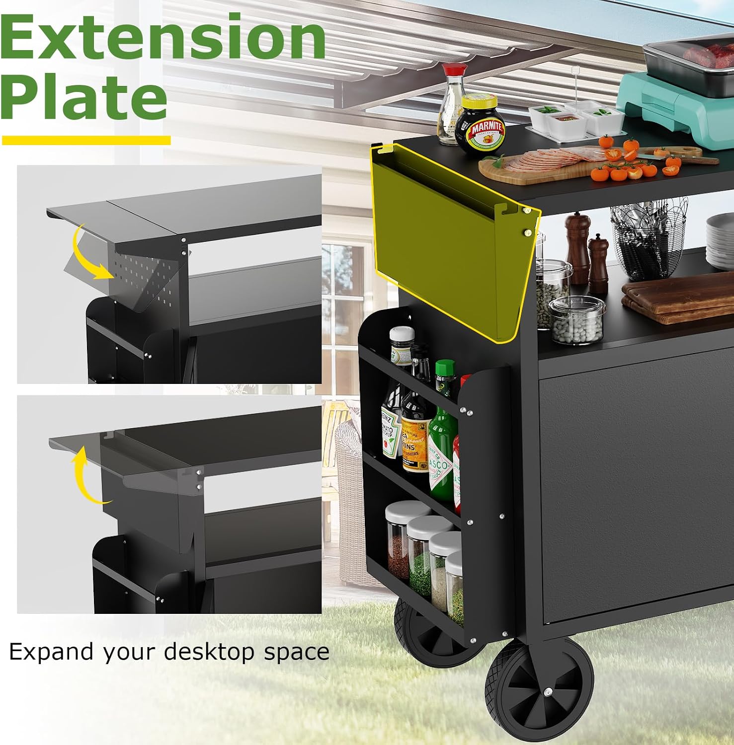 Outdoor-Grillwagen mit Staurau – Outdoor Camping Table With Storage Bewertung und Preis