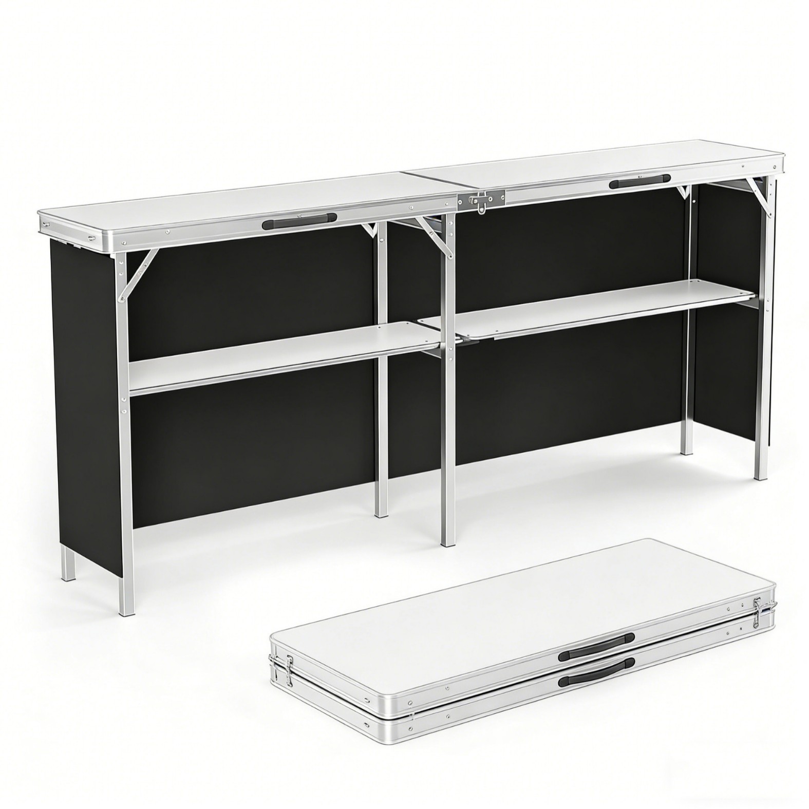 Klappbarer Aluminiumtisch für  – Outdoor Camping Table With Storage Bewertung und Preis