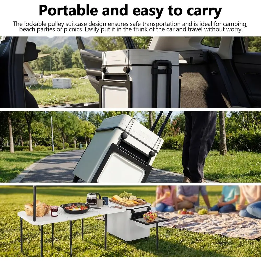 Tragbarer Klappbarer Outdoor-K – Outdoor Camping Table With Storage Bewertung und Preis