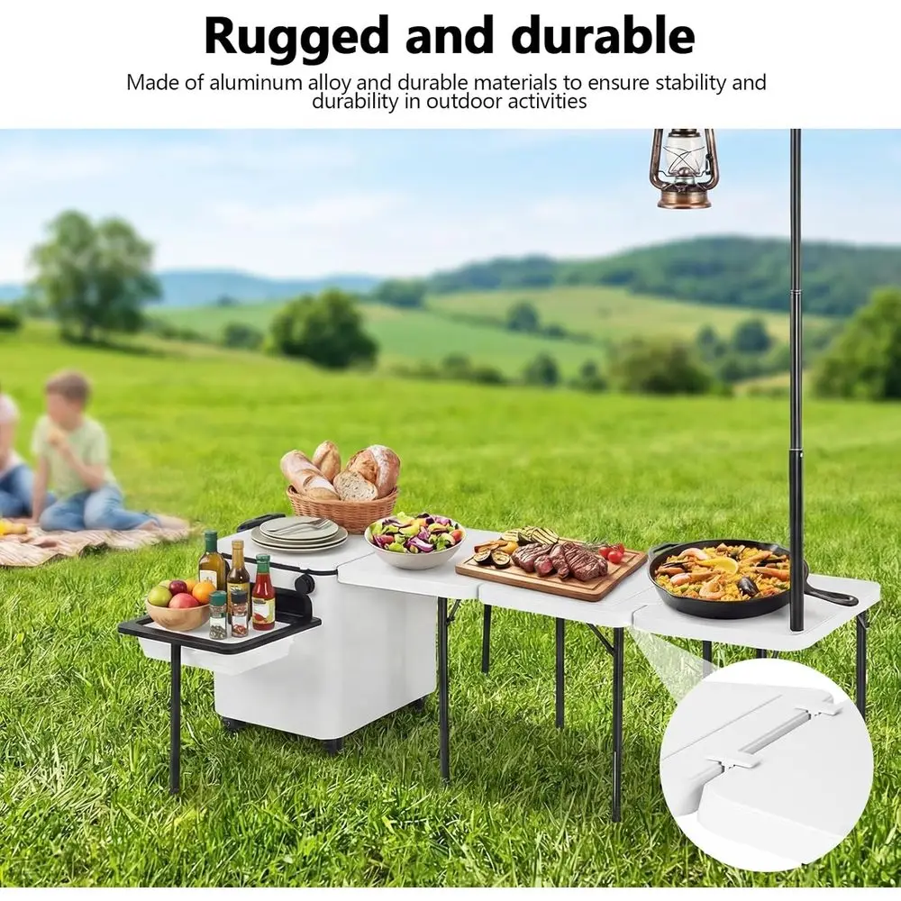 Tragbarer Klappbarer Outdoor-K – Outdoor Camping Table With Storage Bewertung und Preis