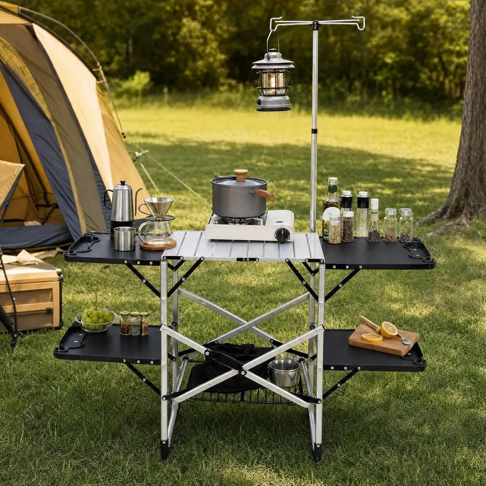 Tragbarer Outdoor-Küchentisch  – Outdoor Camping Table With Storage Bewertung und Preis