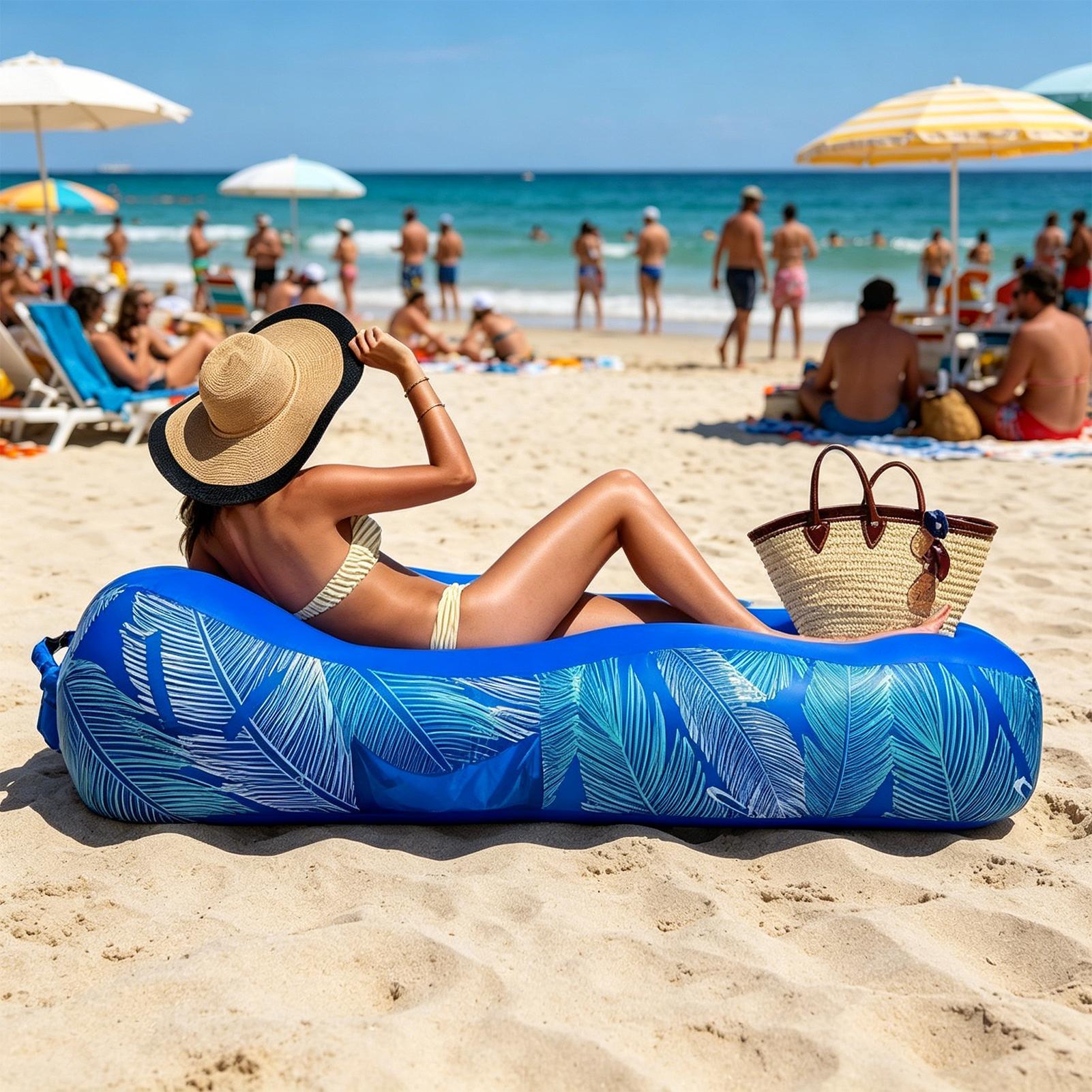 Aufblasbare Liege mit Sonnensc – Outdoor Camping Couch Bewertung und Preis