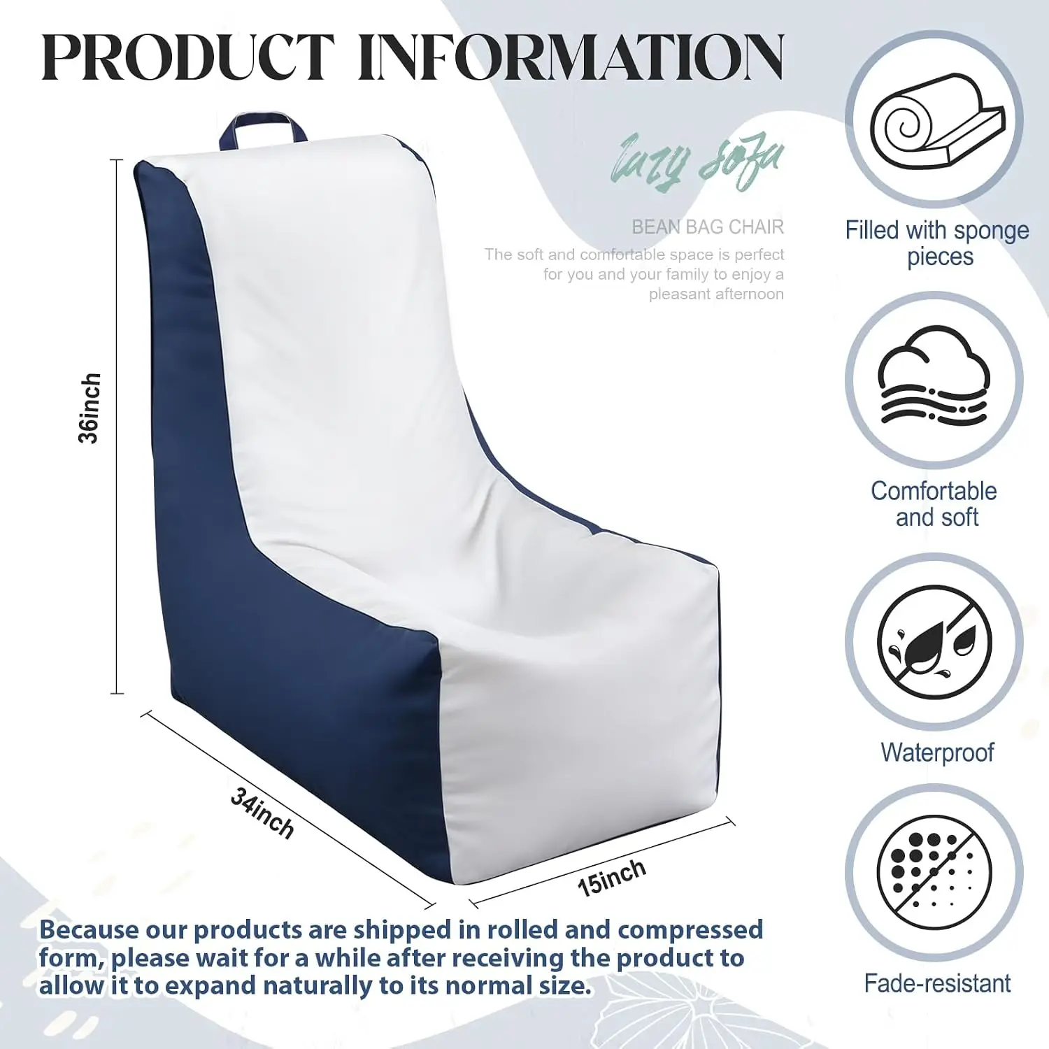 1 Stück Boot-Sitzsackstuhl, wa – Outdoor Camping Couch Bewertung und Preis