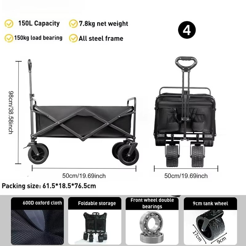 Leichter 150L Tragbarer Stahl- – Outdoor Camping Vehicle Wagon Bewertung und Preis