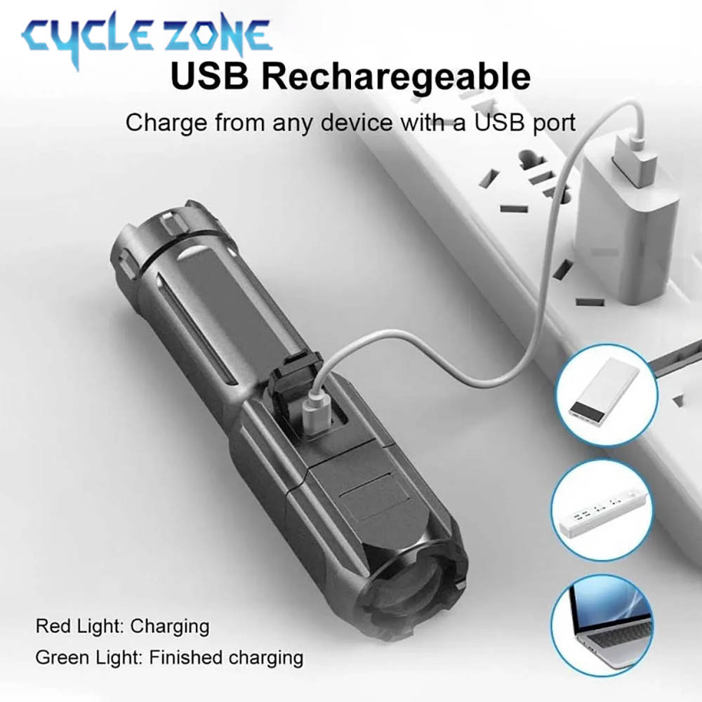 Tragbare LED-Taschenlampe, USB – Outdoor Camping Zone Bewertung und Preis